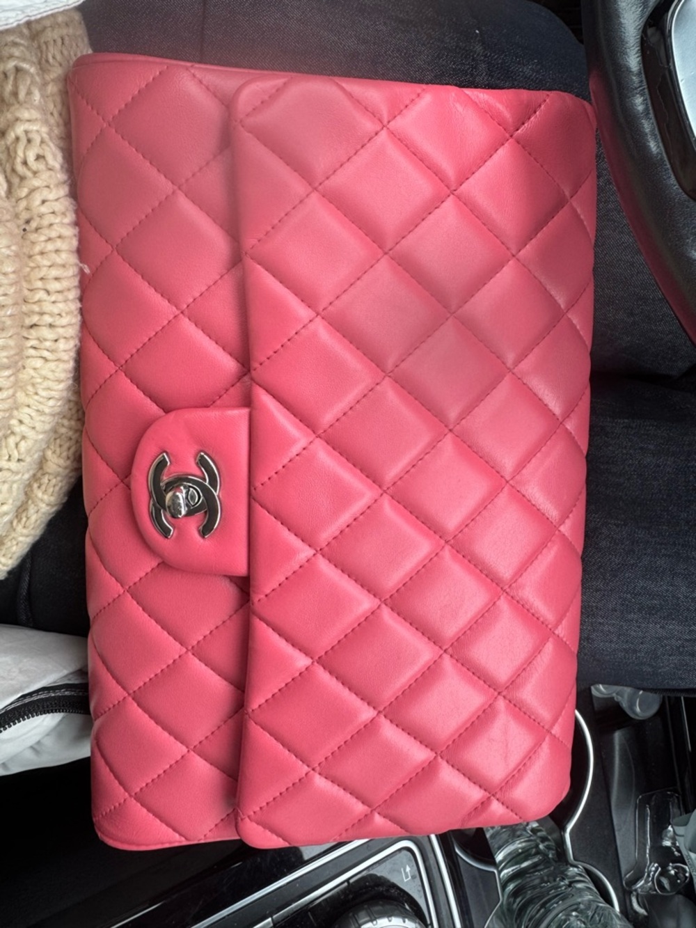 CHANEL Quilted Flap Shoulder Bag - Coral Pink with Silver Hardware